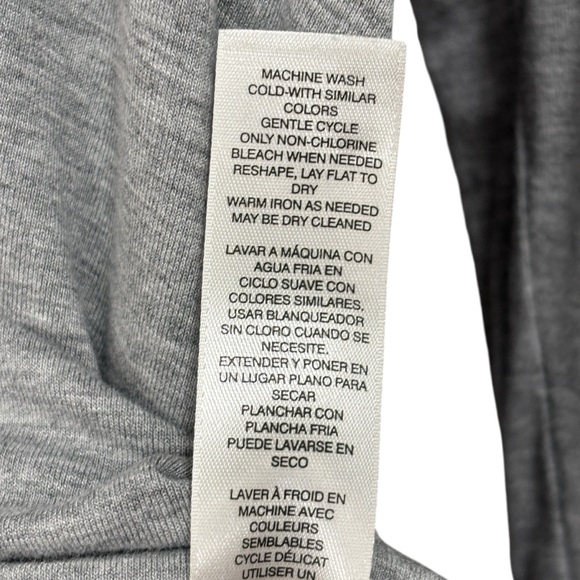 Zenergy by Chico’s Gray Knotted Sweatshirt Deep Cowl Neck size 2 or US 12 Womens - Picture 7 of 11